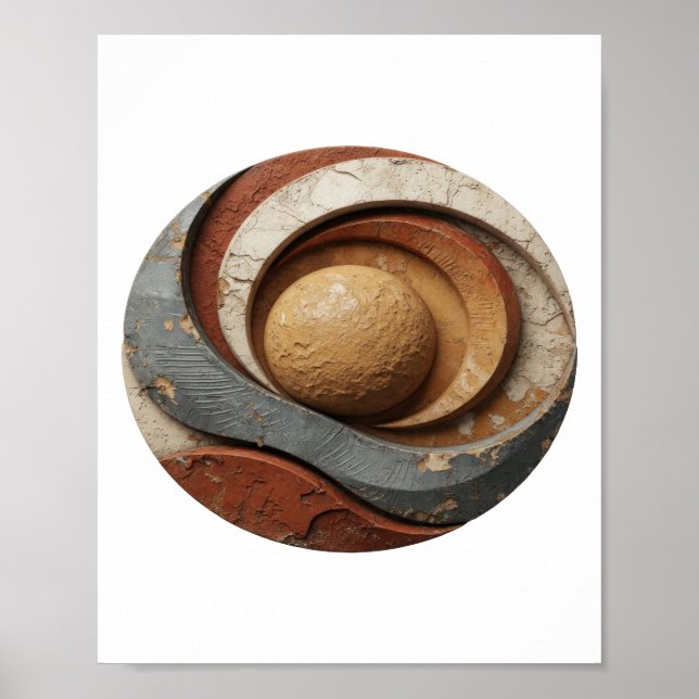 Elegant Silver ABSTRAKT KONST Grafisk Design Poster (Framsidan)
