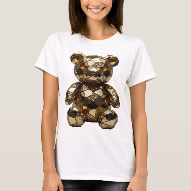 Elegant Silver ABSTRAKT KONST Konsttryck T Shirt (Framsida)