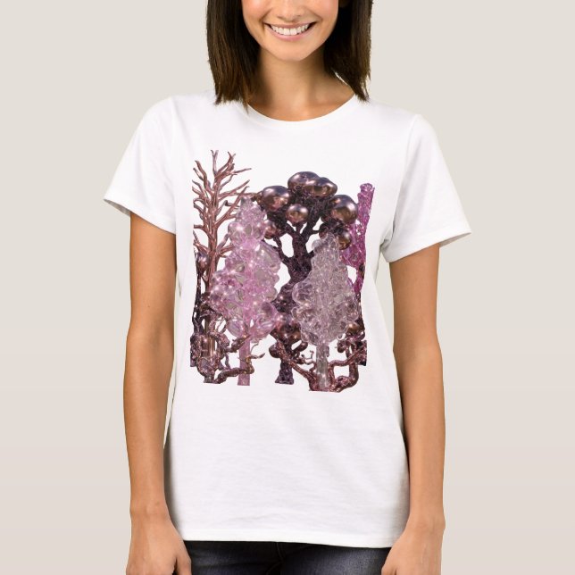 Elegant silver abstrakt konst Statement-design T Shirt (Framsida)