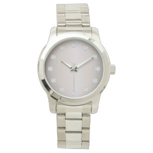 Elegant Silver Ansikte och diamanter Armbandsur
