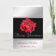 Elegant Silver, Black, Poinsettia -Personlig