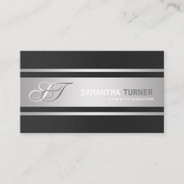 Elegant Silver Black Professionell Anpassningsbar  Visitkort