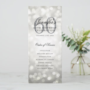 Elegant Silver Bokeh 60:e födelsedagsprogrammet w/ Inbjudningar