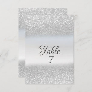 Elegant Silver Bokeh Bord-kort för Glitter Inbjudningar