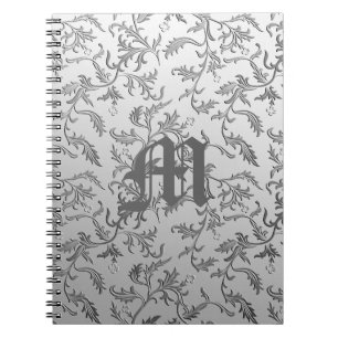 Elegant silver brocade anteckningsbok