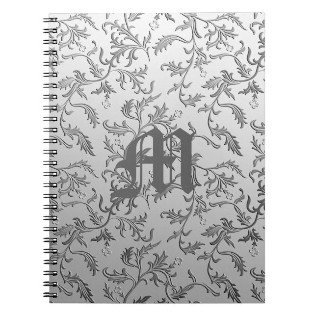 Elegant silver brocade anteckningsbok (Framsidan)