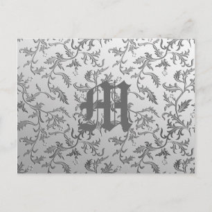 Elegant silver brocade vykort