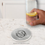 Elegant Silver Brushed Metall Monogram Namn Snyggt Underlägg<br><div class="desc">Elegant, modern underlägg personlig med ett dekorativt monogram eller början i svart med ett namn i ett kalligrafiskt handskrivet skript stil i vitt mot en silver borstad bakgrund i metall. Klassiskt och snyggt svart, silver och vitt färg. Kontakta designern via Zazzle-Chatta eller makeitaboutyoustore@gmail.com om du vill att designen ska ändras,...</div>