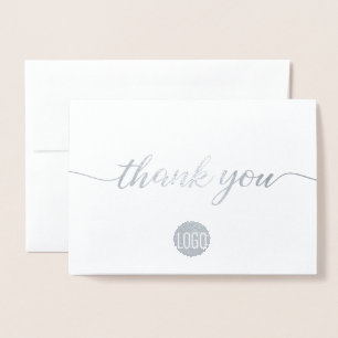 Elegant Silver Business logotyp Tack Foil Folierat Kort