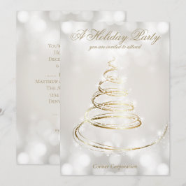 Elegant Silver Champagne Company Julfest Inbjudningar
