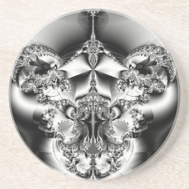 Elegant Silver Chandelier Underlägg Sandsten (Framsidan)