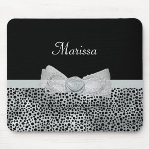 Elegant Silver Cheetah skriver ut ett fristigt fäl Musmatta
