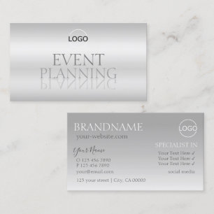 Elegant Silver Chic Spegel teckensnitt med Logotyp Visitkort