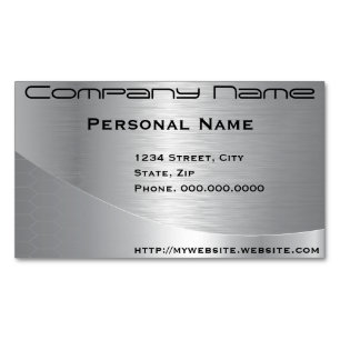 Elegant Silver Corporate Affärskort Magnet