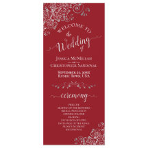 Elegant Silver Curls på Crimson Red Simple Wedding