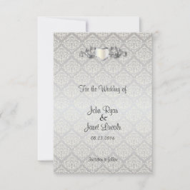 Elegant Silver Damask Stil Spara Datumet