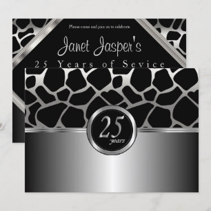 Elegant Silver Design 25-årsjubileum Inbjudningar
