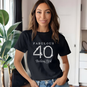 Elegant Silver Diamonds 40:e födelsedagen T-Shirt