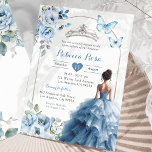Elegant Silver Dusty Blue Butterfly Quinceañera Inbjudningar<br><div class="desc">Elegant Silver Dusty Blue Butterfly Quinceañera-inbjudan</div>