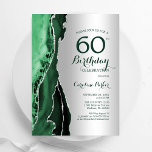 Elegant Silver Emerald Grönt Agate 60:e födelsedag Inbjudningar<br><div class="desc">Emerald grönt och silver agate 60:e födelsedagsfest inbjudan. Elegantens moderna design med vattenfärgad bakgrund,  faux glitter silver och typsnitt för färgskript. Trendig inbjudan-kortets perfekt för en snyggt kvinnor i firande. Skrivna Zazzle-inbjudningar eller digital utskrivbar mall för omedelbar nedladdning.</div>