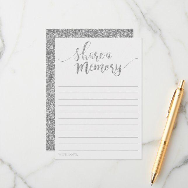 Elegant Silver  ett minneskort för Glitter Rådkort (Fram/Back In Situ)