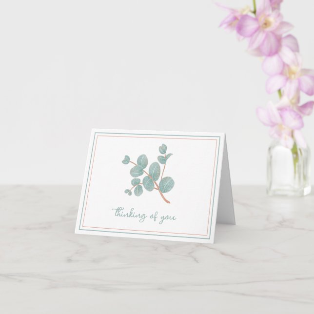 Elegant Silver Eucalyptus - kondoleans/sympati Kort (Orkide)