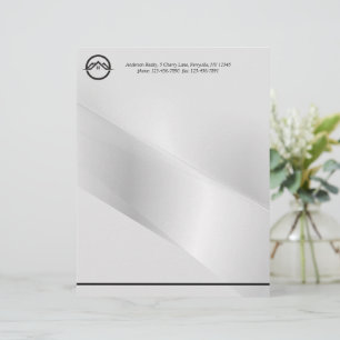 Elegant Silver Fastighetsförmedling Brevhuvud