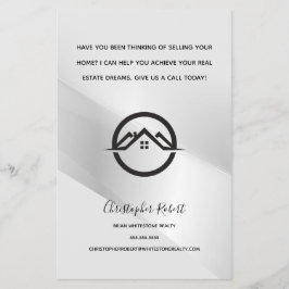 Elegant Silver Fastighetsförmedling Flygblad