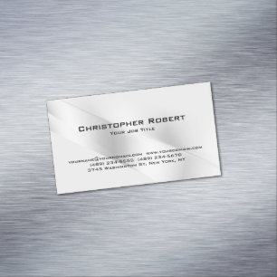 Elegant Silver Fastighetsförmedling Magnetiska Visitkort