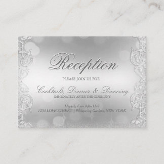 Elegant Silver Faux Foil Tilläggskort