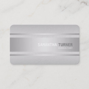 Elegant Silver Faux Texturerad Professionell Anpas Visitkort