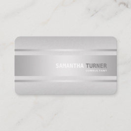 Elegant Silver Faux Texturerad Professionell Anpas Visitkort