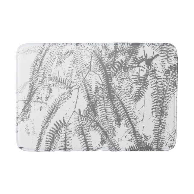 Elegant silver fern mönster badrumsmatta (Framsidan)