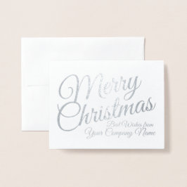 Elegant Silver Foil Business - Helgdag jul Folierat Kort