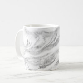 Elegant Silver Foil Marble Kaffemugg
