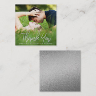 Elegant Silver Foil Script Photo Tack Tilläggskort