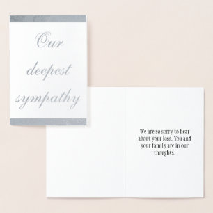 Elegant Silver Foil Sympathies Card Folierat Kort