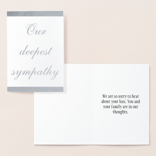 Elegant Silver Foil Sympathies Card Folierat Kort (Display)