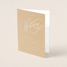 Elegant silver-folie minimalistisk kalligrafi bröl folierat kort