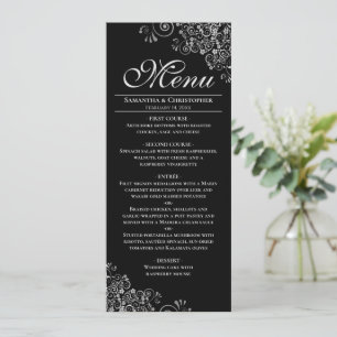 Elegant Silver Frills vid Svarta Bröllop Meny