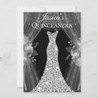 Elegant Silver-gardindrad Quinceanera Party