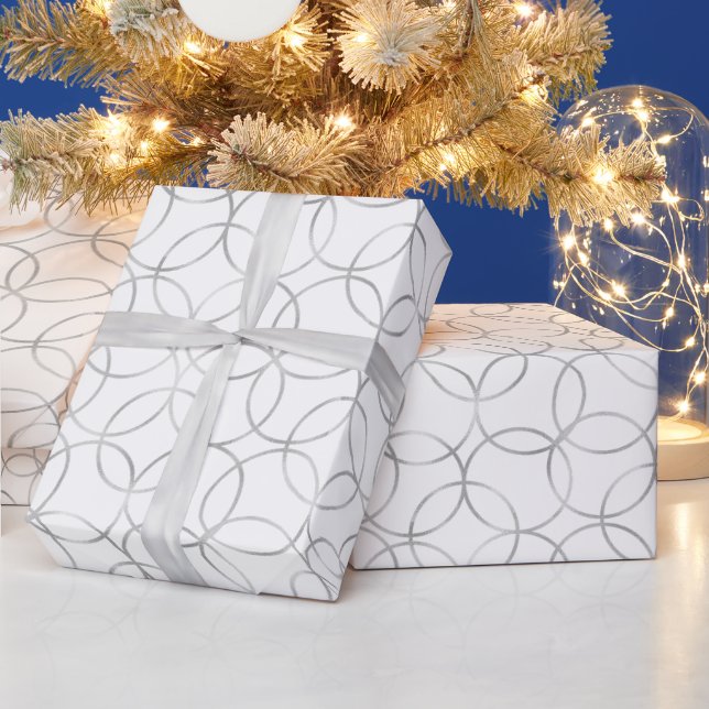 Elegant silver geometrisk cirkel presentpapper (Helgdagar)