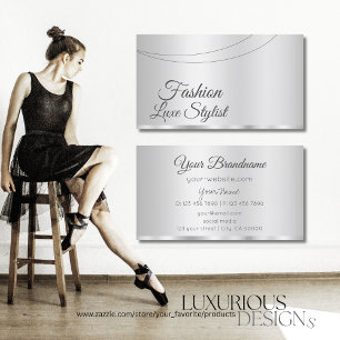Elegant Silver Glamoral Professionell och enkel Visitkort