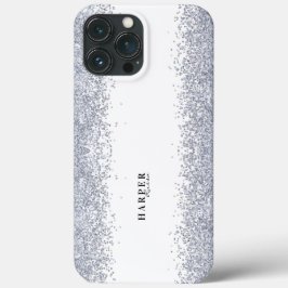 Elegant Silver Glitter Anpassat Namn