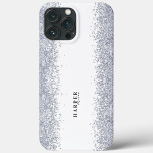 Elegant Silver Glitter Anpassat Namn