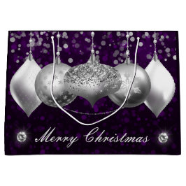 Elegant Silver Glitter Baubles God jul