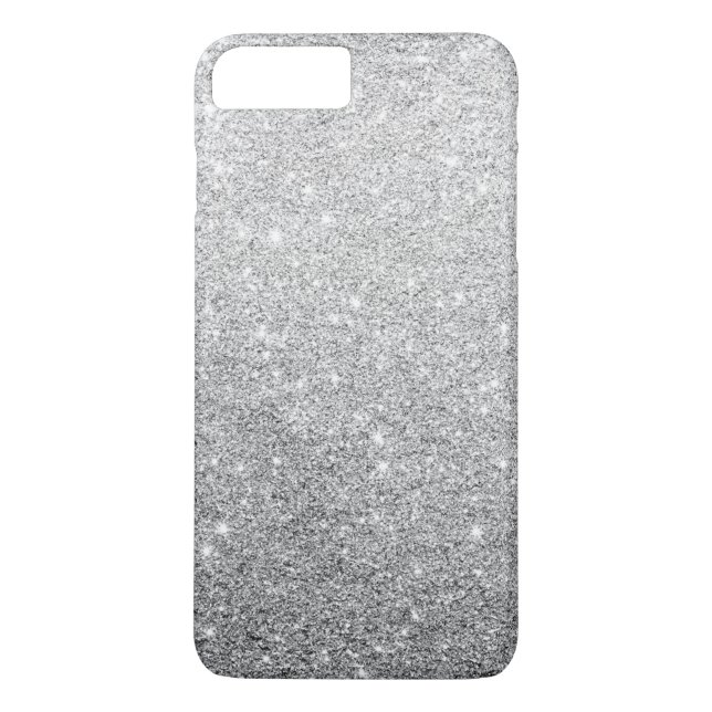 Elegant Silver Glitter Case-Mate iPhone Skal (Baksida)