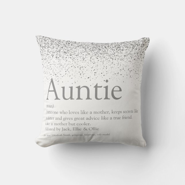 Elegant silver glitter cool faster tant Definition Kudde (Framsida)