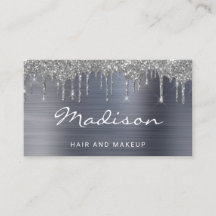 Elegant Silver Glitter Drips Stylist