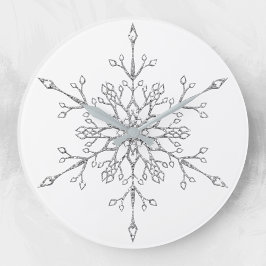 Elegant Silver Glitter, jultomte Helgdag Stor Klocka